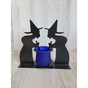 Metal witch brewing candle holder cauldron brewing unique Halloween